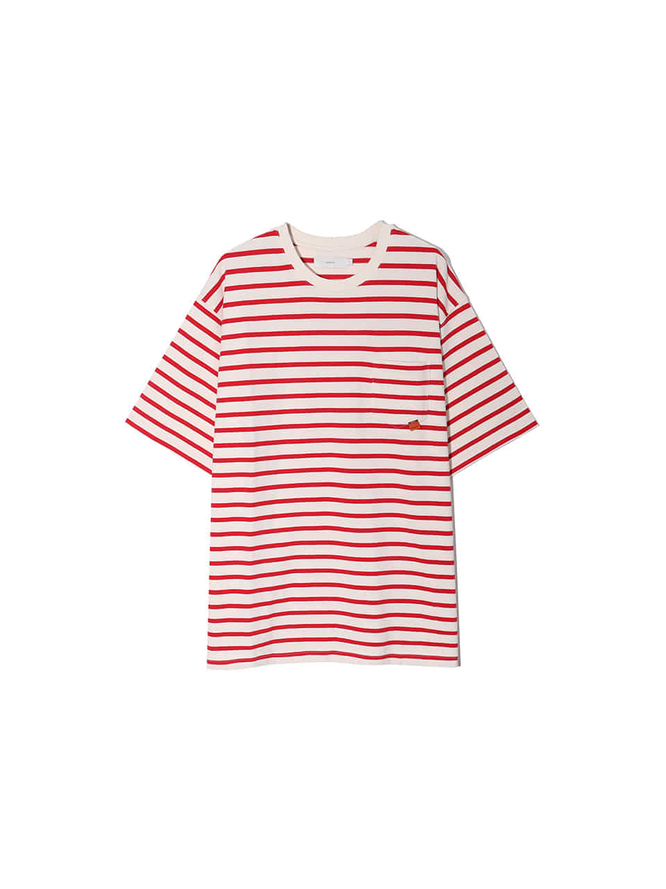 [Ourselves] ORGANIC COTTON STRIPE T-SHIRTS (Ivory / Red)