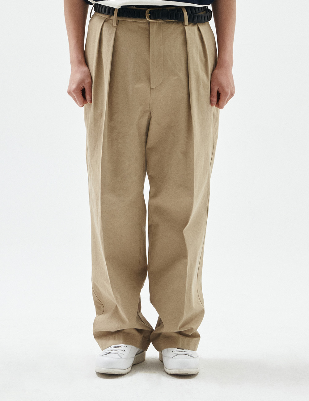 [ESFAI] DOUBLE PLEATED WIDE CHINO PANTS PPP40 (BEIGE)